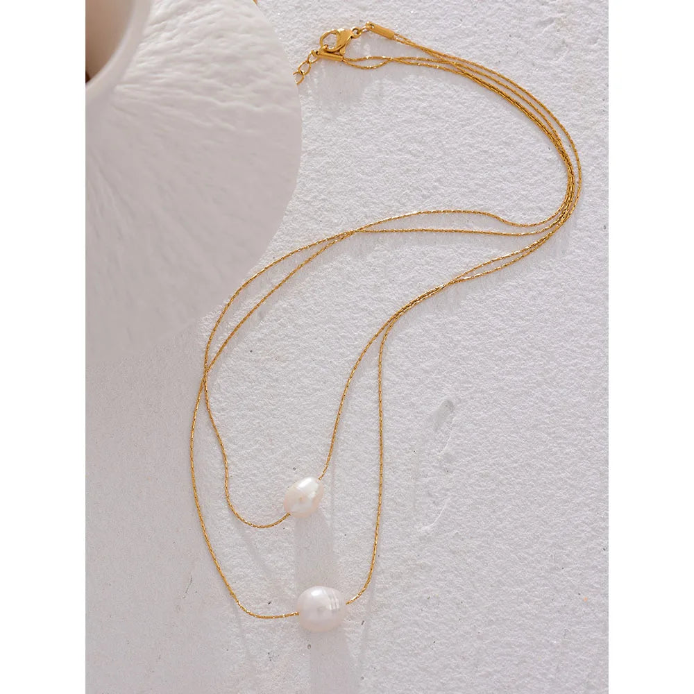 Minimalist Natural Pearl Beads Necklace