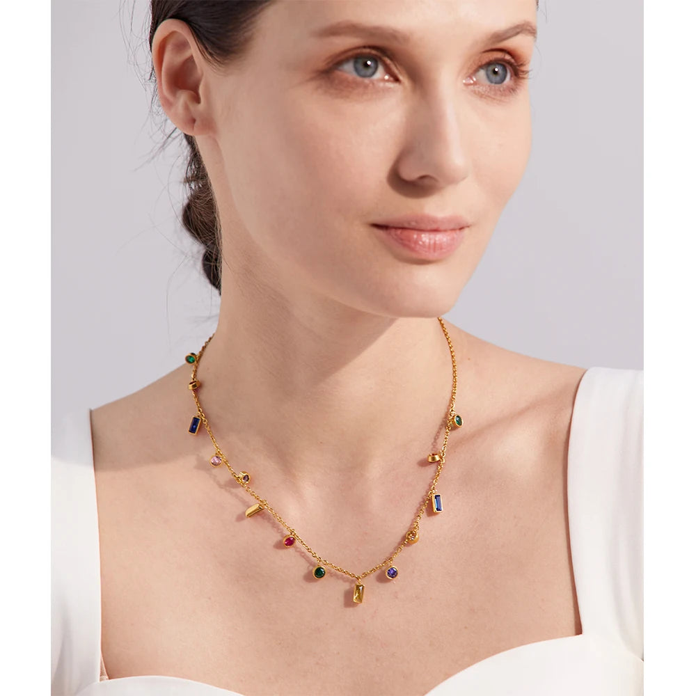 Colorful Bling Charm Necklace