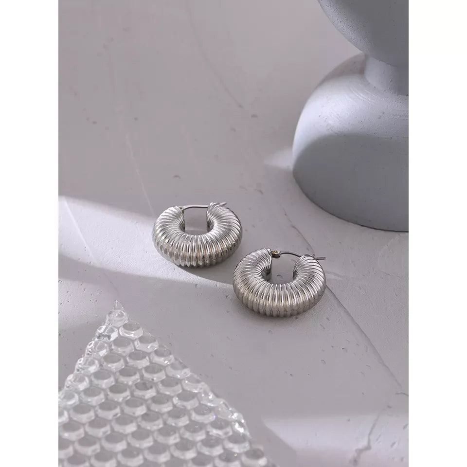 Trendy Chunky Round Hoop Earrings
