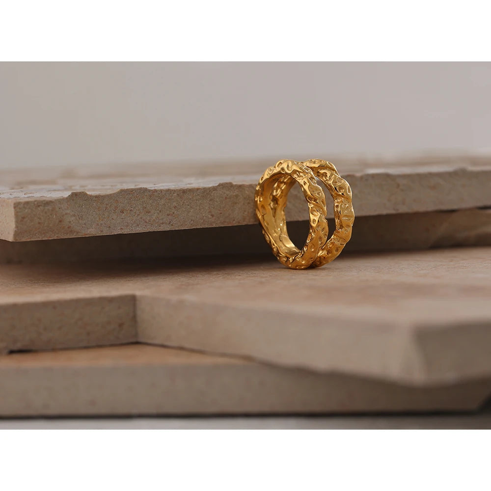 Textured Statement Round Ring