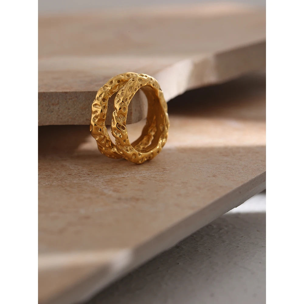 Textured Statement Round Ring