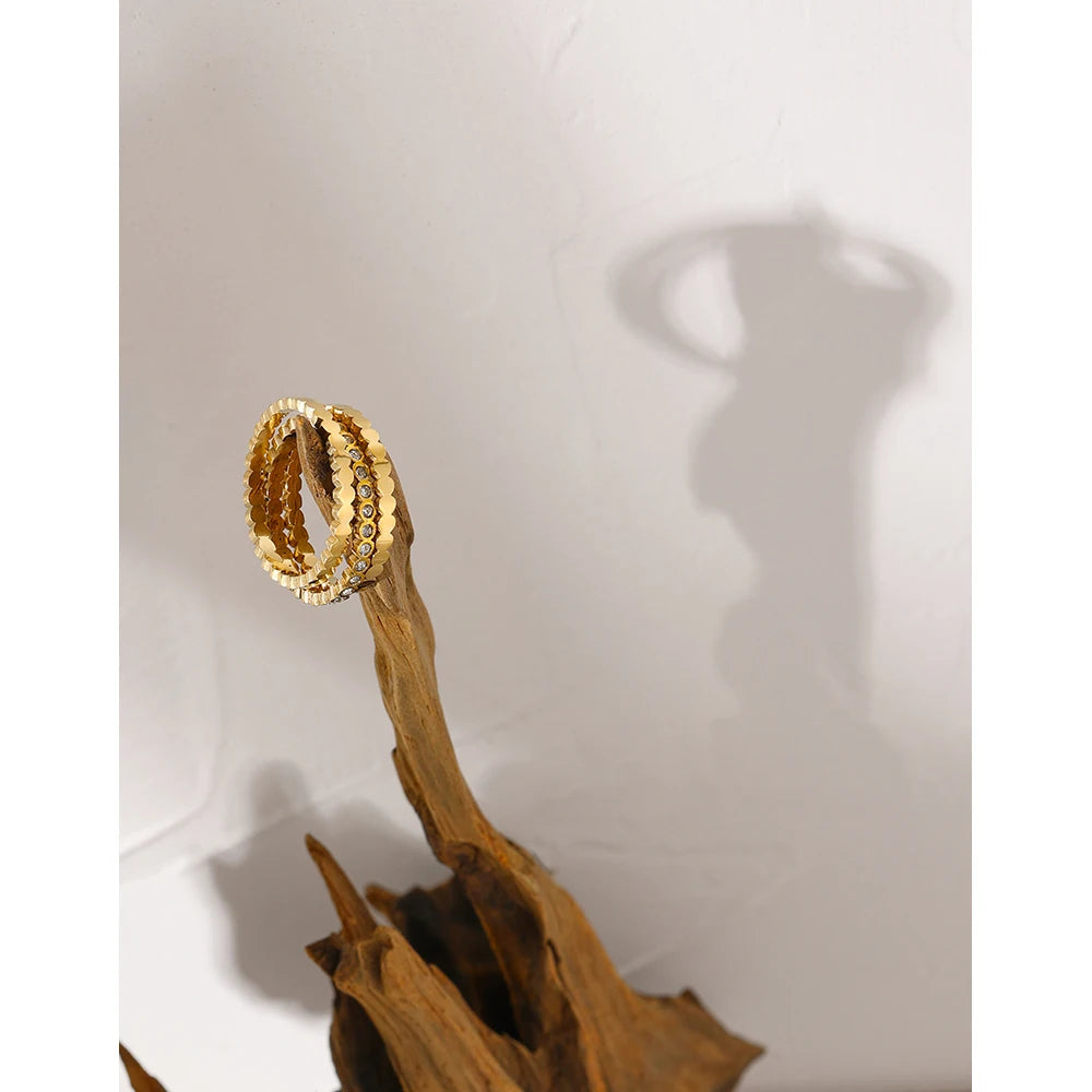 Cubic Zirconia Stacked Ring