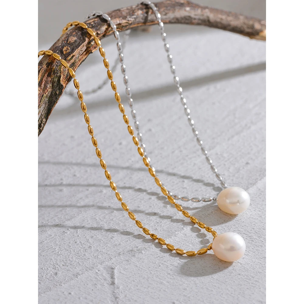 Minimalist Natural Pearl Beads Necklace